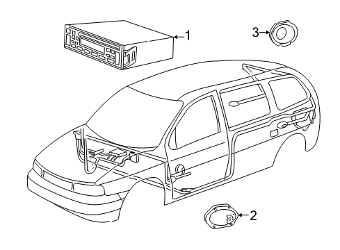 2005 Mercury Monterey Speaker Assembly Diagram for 5F2Z-18808-AA