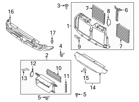 2023 Ford Expedition SHUTTER ASY - RADIATOR CONTROL Diagram for JL1Z-8475-C