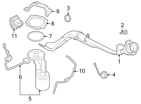 2023 Ford F-350 Super Duty Fuel System Components Diagram 3 - Thumbnail