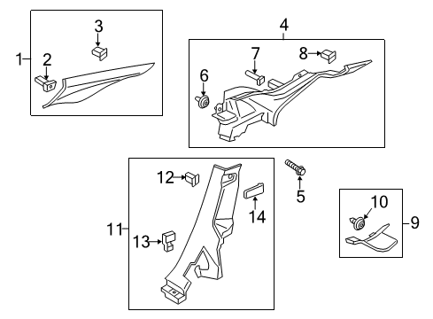 2018 Lincoln MKZ Trim - Wheelhouse Diagram for DP5Z-5431013-LC