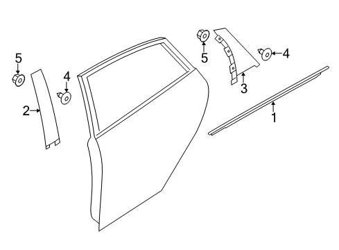 2018 Ford Focus Exterior Trim - Rear Door Diagram 2 - Thumbnail