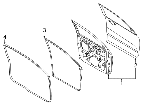 2019 Ford Ranger Front Door, Body Diagram 2 - Thumbnail