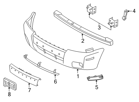 2007 Mercury Mariner Front Bumper Diagram