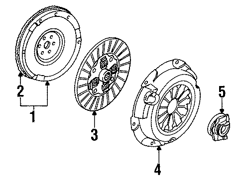 1999 Ford Escort Flywheel And Ring Gear Assy Diagram for F8CZ-6375-BA