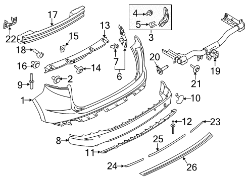 2015 Ford Edge Reflector Assembly - Rear Diagram for FT4Z-15A448-A