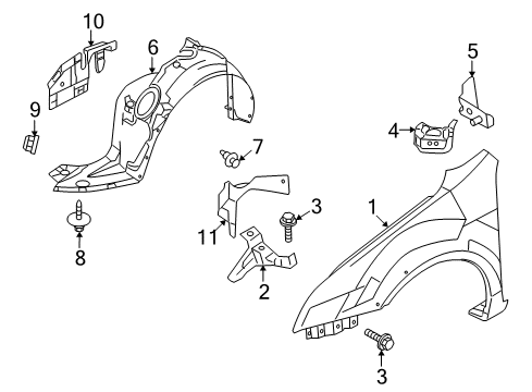 2010 Mercury Milan Fender & Components Diagram 2 - Thumbnail