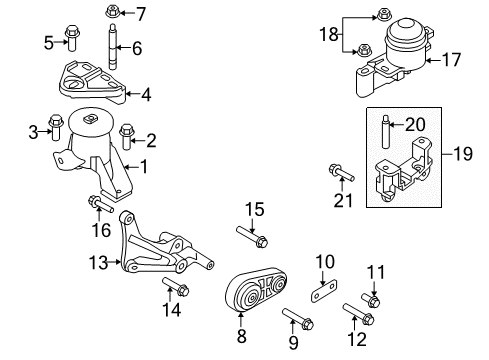 2010 Mercury Milan Engine & Trans Mounting Diagram 1 - Thumbnail