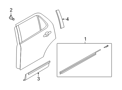 2014 Ford Explorer Exterior Trim - Rear Door Diagram