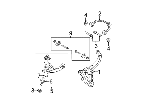 2014 Ford F-150 Front Suspension, Control Arm Diagram 1 - Thumbnail