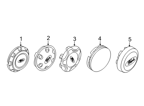 2013 Ford F-150 Wheel Cover Diagram for 9L3Z-1130-A