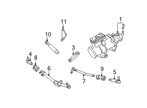 2001 Ford F-250 Super Duty END - SPINDLE ROD CONNECTING Diagram for LC3Z-3A130-A