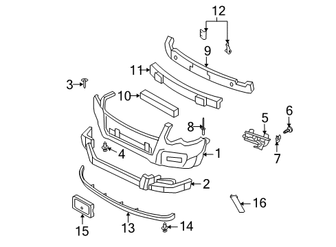 2009 Ford Explorer Front Bumper Diagram