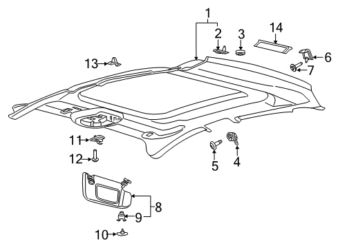 2020 Lincoln MKZ Interior Trim - Roof Diagram 1 - Thumbnail