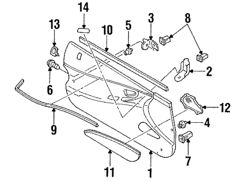 1997 Ford Probe Speaker Assembly Diagram for F32Z18808D