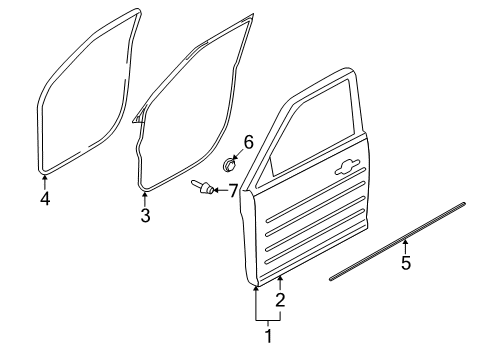 2012 Ford Flex Door Assembly - Front Diagram for AA8Z-7420125-B