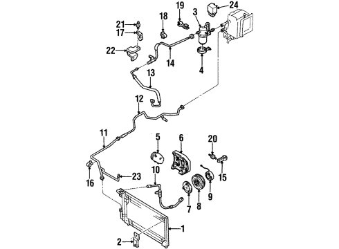 1995 Ford Probe Condenser Assembly Diagram for F42Z19712AB