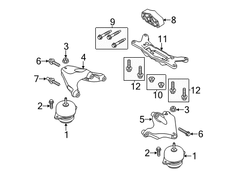 2013 Ford Mustang Engine & Trans Mounting Diagram 1 - Thumbnail