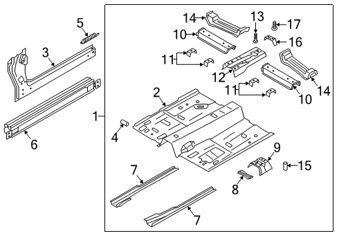 2023 Ford Escape REINFORCEMENT - FLOOR PAN Diagram for LX6Z-78113B93-C