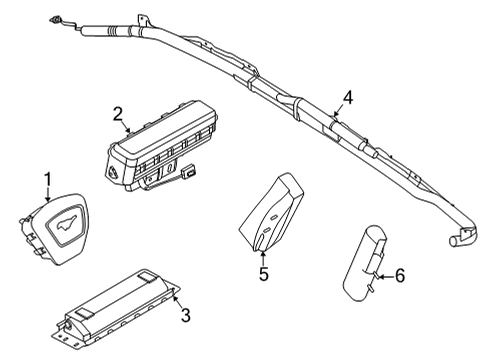 2021 Ford Mustang Mach-E MODULE - AIR BAG Diagram for LJ8Z-58611D11-D