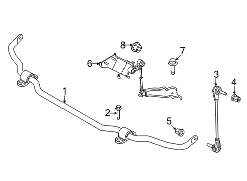 2021 Ford Mustang Mach-E Stabilizer Bar & Components - Front Diagram