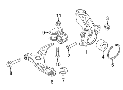 2022 Ford Transit Connect Front Suspension Components, Lower Control Arm, Stabilizer Bar Diagram 2 - Thumbnail