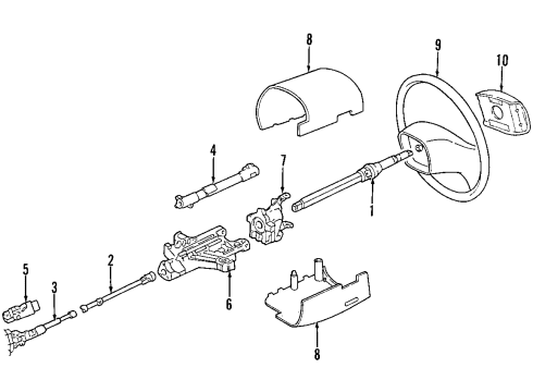 2005 Ford E-350 Super Duty Steering Column, Steering Wheel & Trim Diagram 1 - Thumbnail