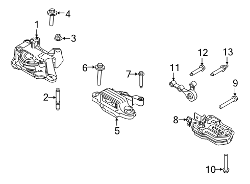 2020 Lincoln Corsair Engine & Trans Mounting Diagram