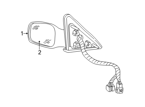 2004 Lincoln Town Car Mirror Assy - Rear View Outer Diagram for 4W1Z-17683-BA