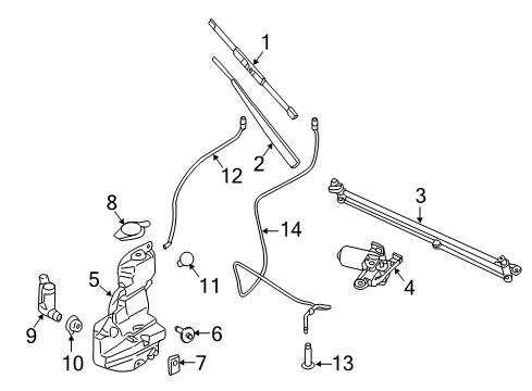 2015 Ford F-150 Wiper & Washer Components Diagram 1 - Thumbnail