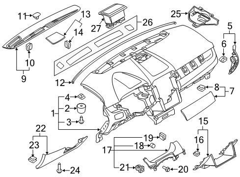 2012 Ford Edge Panel - Instrument Diagram for CT4Z-7804320-BA