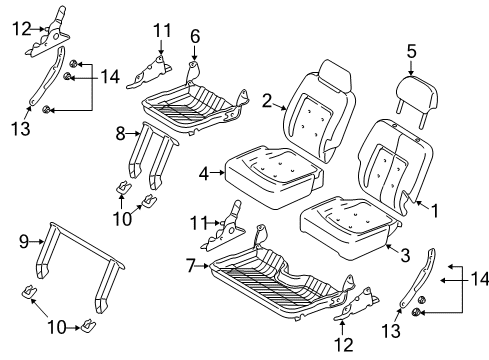 2006 Ford Expedition Latch Assy - Rear Seat Back Diagram for 2L1Z-78613D62-AB