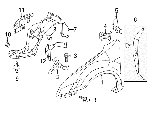 2011 Lincoln MKZ Fender & Components Diagram 2 - Thumbnail