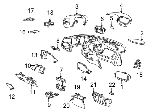 2002 Lincoln Blackwood Cover Assembly Diagram for 2C6Z-1504459-AAB