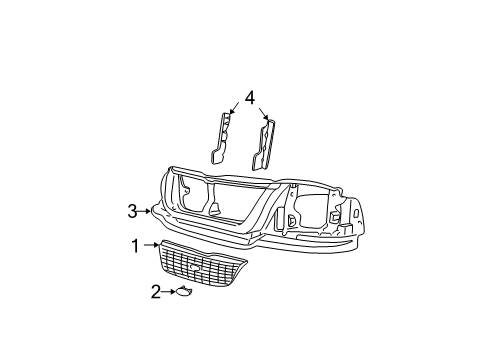 2002 Ford Explorer Grille & Components Diagram