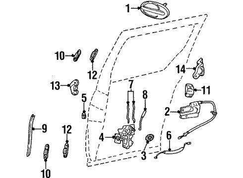 1999 Ford Windstar Handle Assy - Door - Outer Diagram for 4F2Z-1726604-BAJ