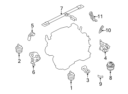 2005 Ford Freestyle Engine & Trans Mounting Diagram