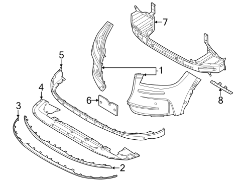 2023 Lincoln Corsair Bumper & Components - Front Diagram