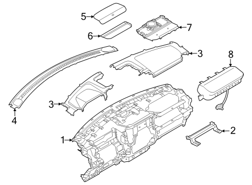 2022 Ford F-150 Instrument Panel Components Diagram 3 - Thumbnail