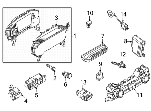 2021 Ford Bronco INSTRUMENT CLUSTER Diagram for M2DZ-10849-A