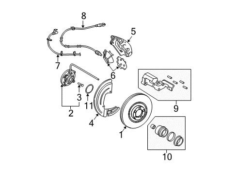 2005 Ford Expedition Front Brakes Diagram 1 - Thumbnail