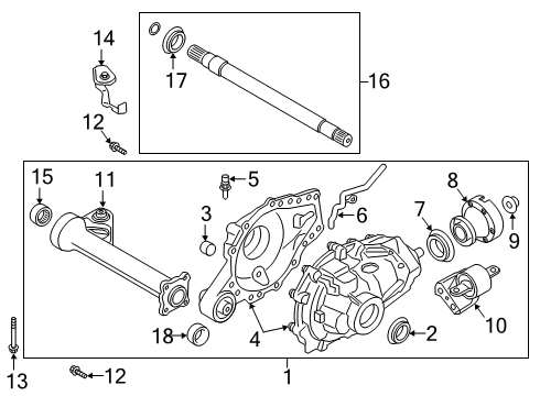 2023 Ford Ranger Carrier & Front Axles Diagram