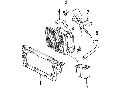 1986 Lincoln Continental Wiper & Washer Components, Body Diagram