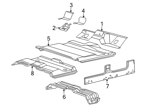 2001 Ford Excursion Floor & Rails Diagram