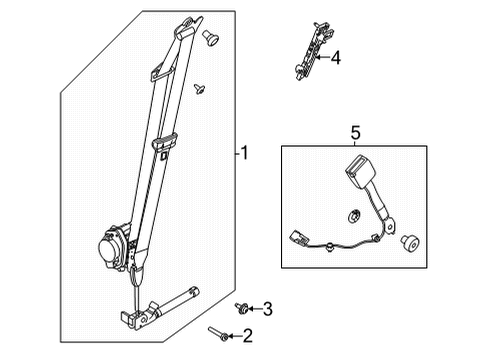 2021 Ford Mustang Mach-E Seat Belt Diagram