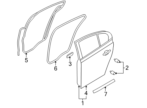 2011 Lincoln MKS Rear Door Diagram