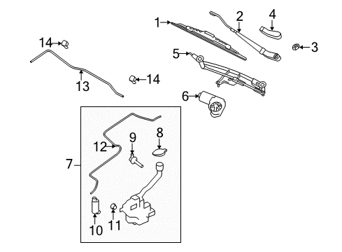 2009 Mercury Sable Wiper & Washer Components Diagram