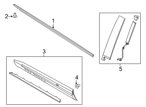 2020 Ford Explorer Exterior Trim - Front Door Diagram