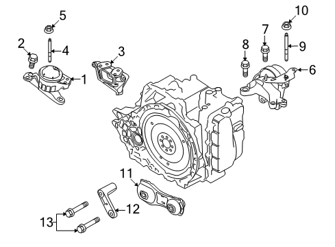 2019 Ford Explorer Engine & Trans Mounting Diagram