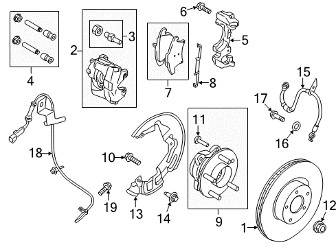 2017 Lincoln MKZ Front Brakes Diagram