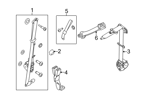 2014 Ford F-250 Super Duty Rear Seat Belts Diagram